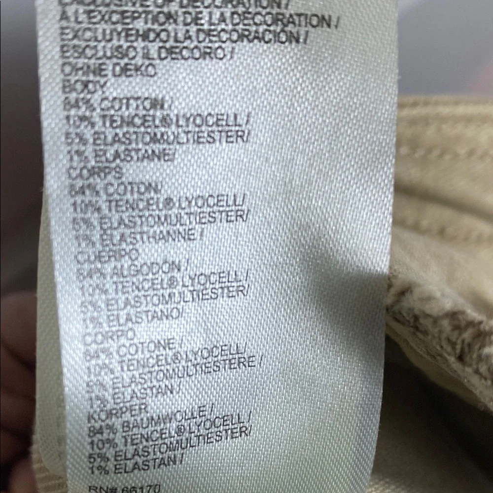 Anthropologie  Maeve Ettie High Rise Beige Flare Wide-Leg Jeans Raw Hem W 29 - Picture 8 of 8